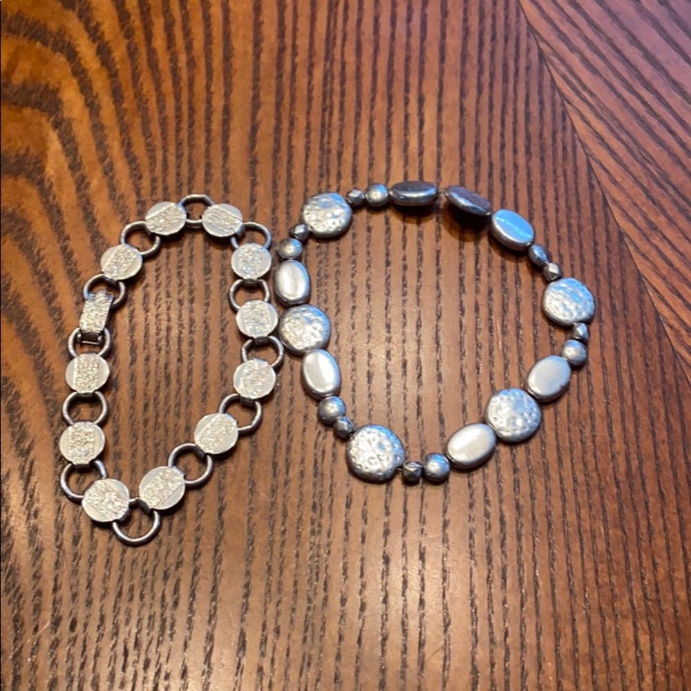 Silver bracelet two pack